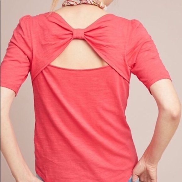 Meadow Rue Pink Bow Shirt M - Picture 1 of 3